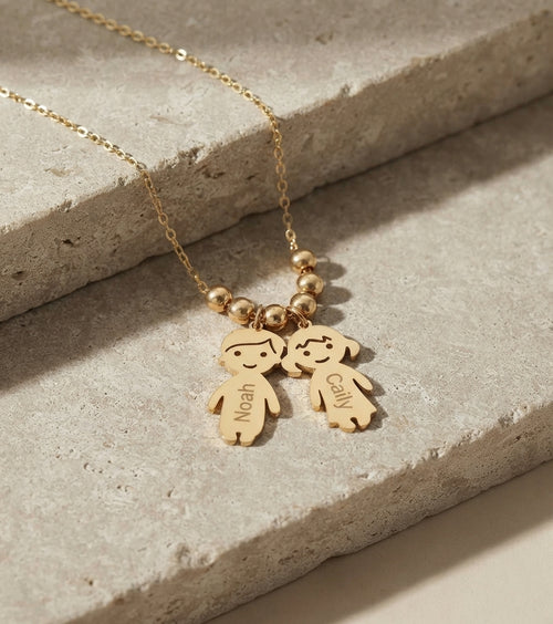 Collar familia personalizado con dos charms grabados - Soul Marks