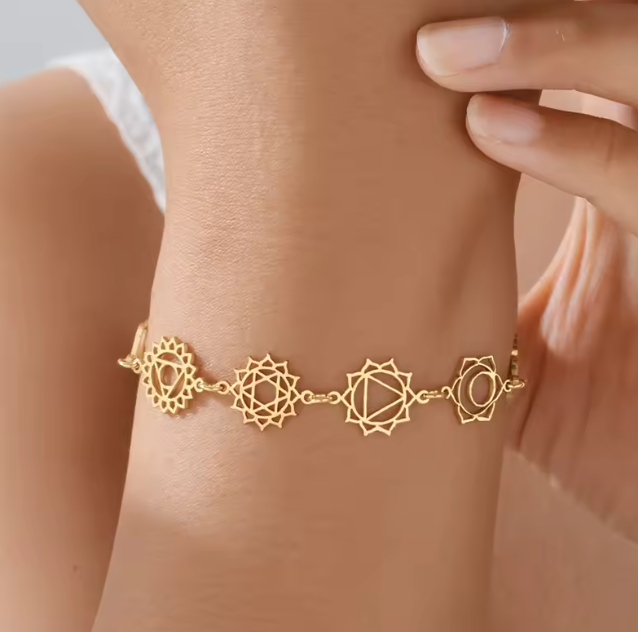 Pulsera Soul Marks 7 Chakras puesta en la muñeca