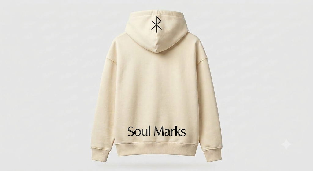 Soul Marks – Sudadera Oversize Beige Bordada