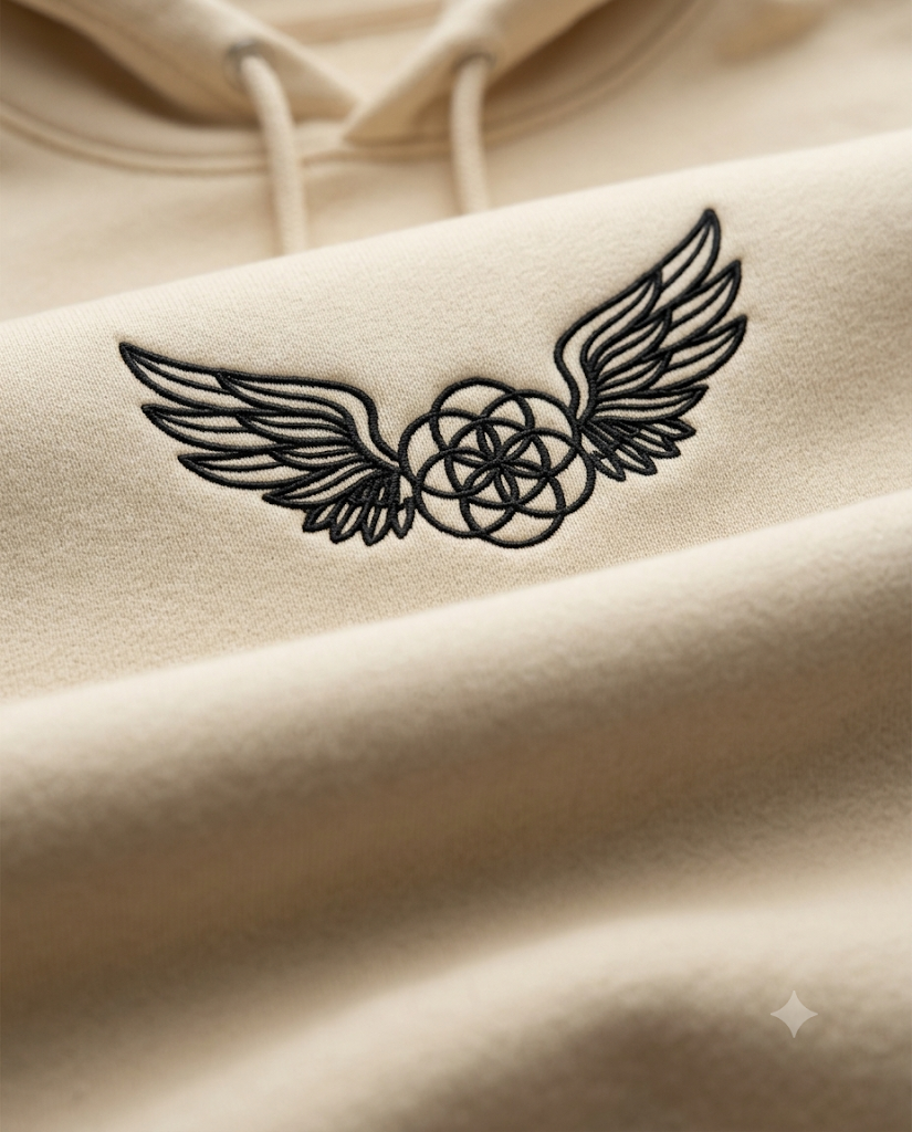 Soul Marks – Sudadera Oversize Beige Bordada
