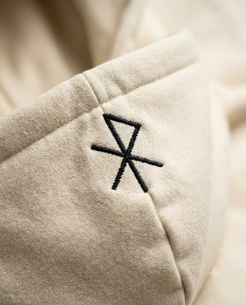 Soul Marks – Sudadera Oversize Beige Bordada